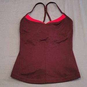 Anue Racerback Tank Top Purple Built In Bra XS